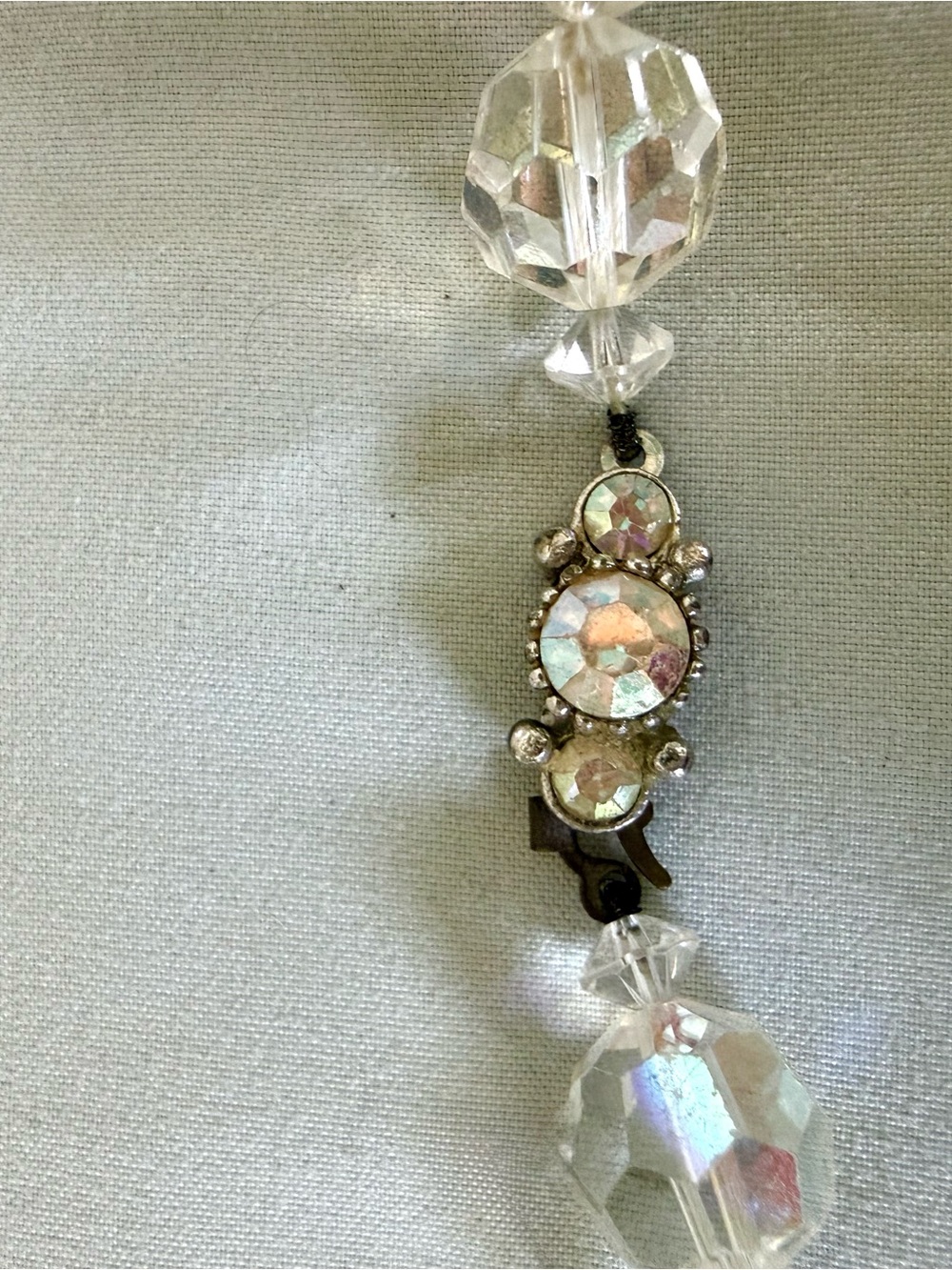 Crystal Aurora Borealis Bead Necklace and Earrings Set - Clear - Picture 5 of 12